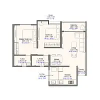 Kohinoor Anantara Wakad 2 BHK Floor Plan Image