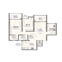 Kohinoor Anantara Wakad 3 BHK Floor Plan Image